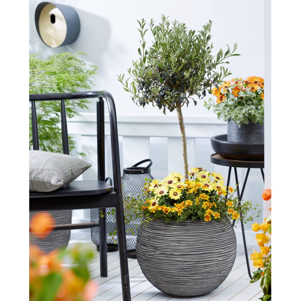Pot à fleurs Nature rond anthracite