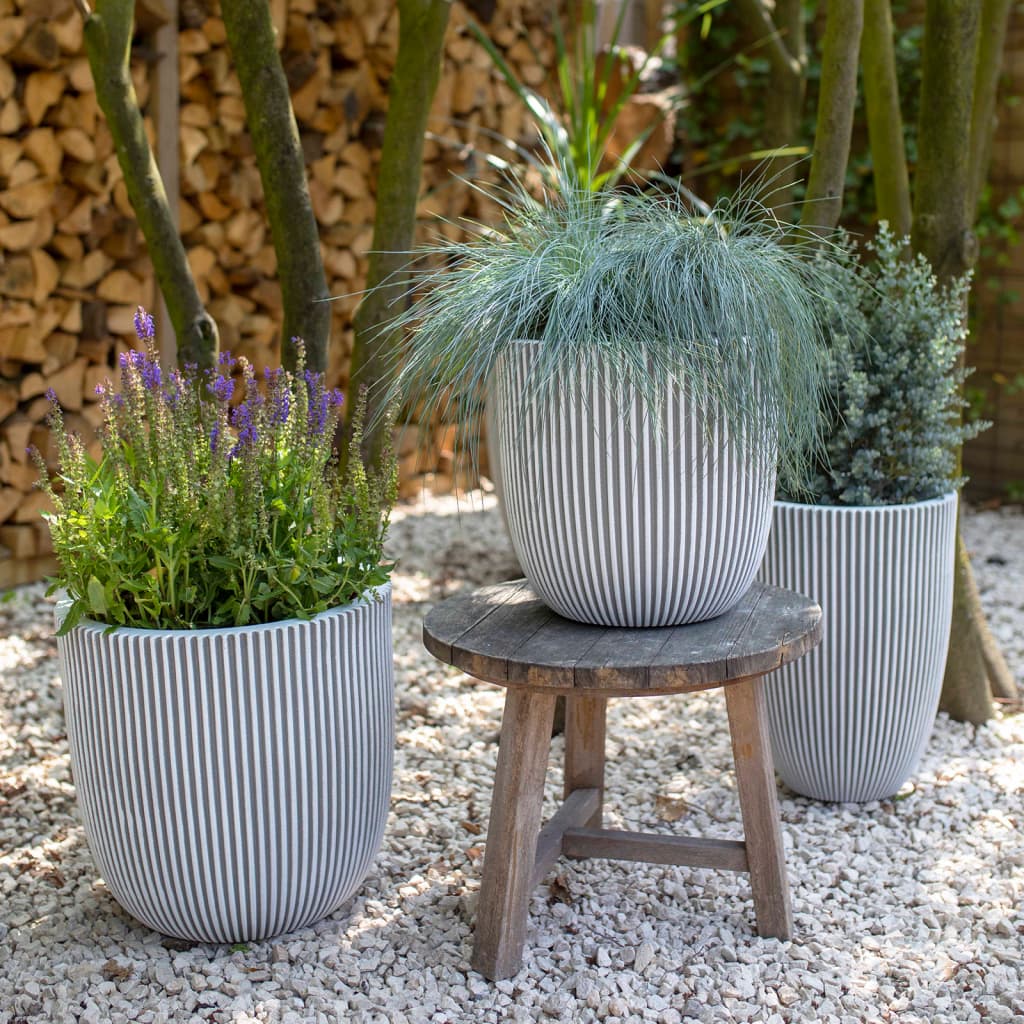 Jardinière Groove 43x41 cm ivoire