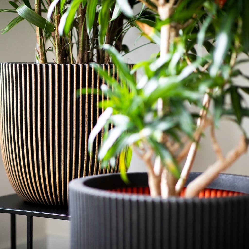 Jardinière Groove 43x41 cm noir et doré