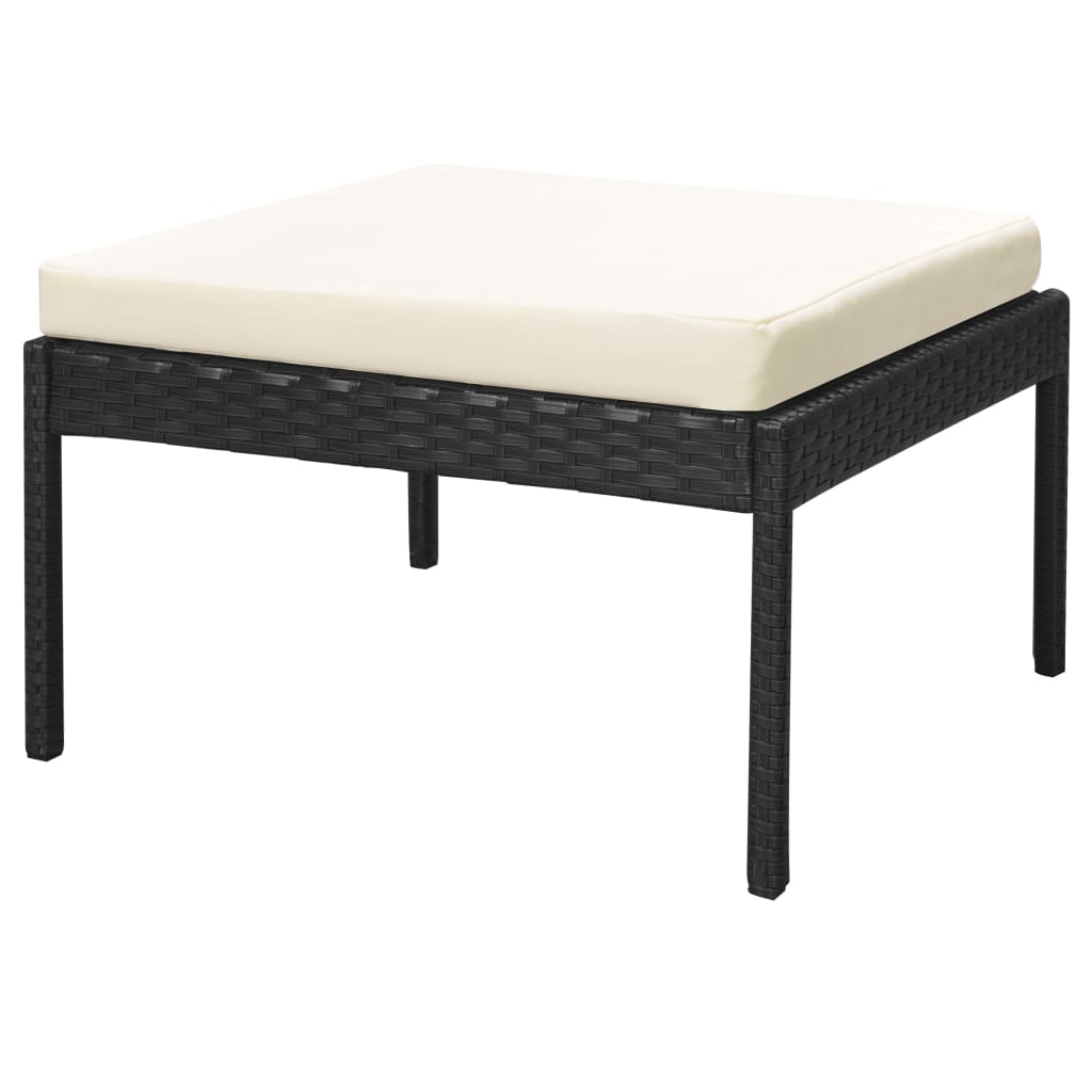 Salon de jardin 6 pcs résine tressée noir