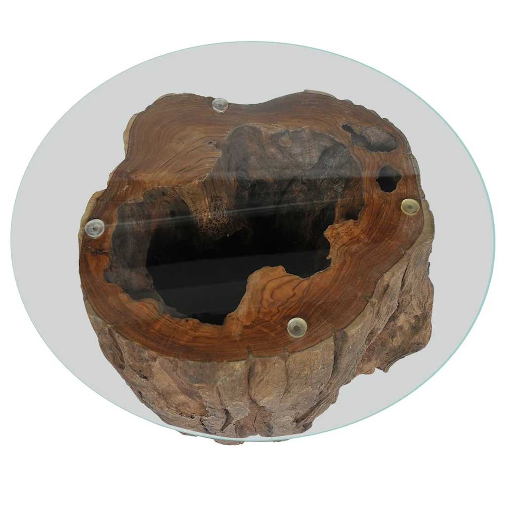 Table basse Teck en Verre