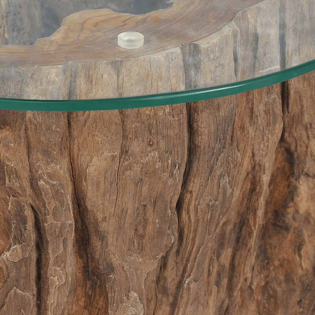 Table basse Teck en Verre