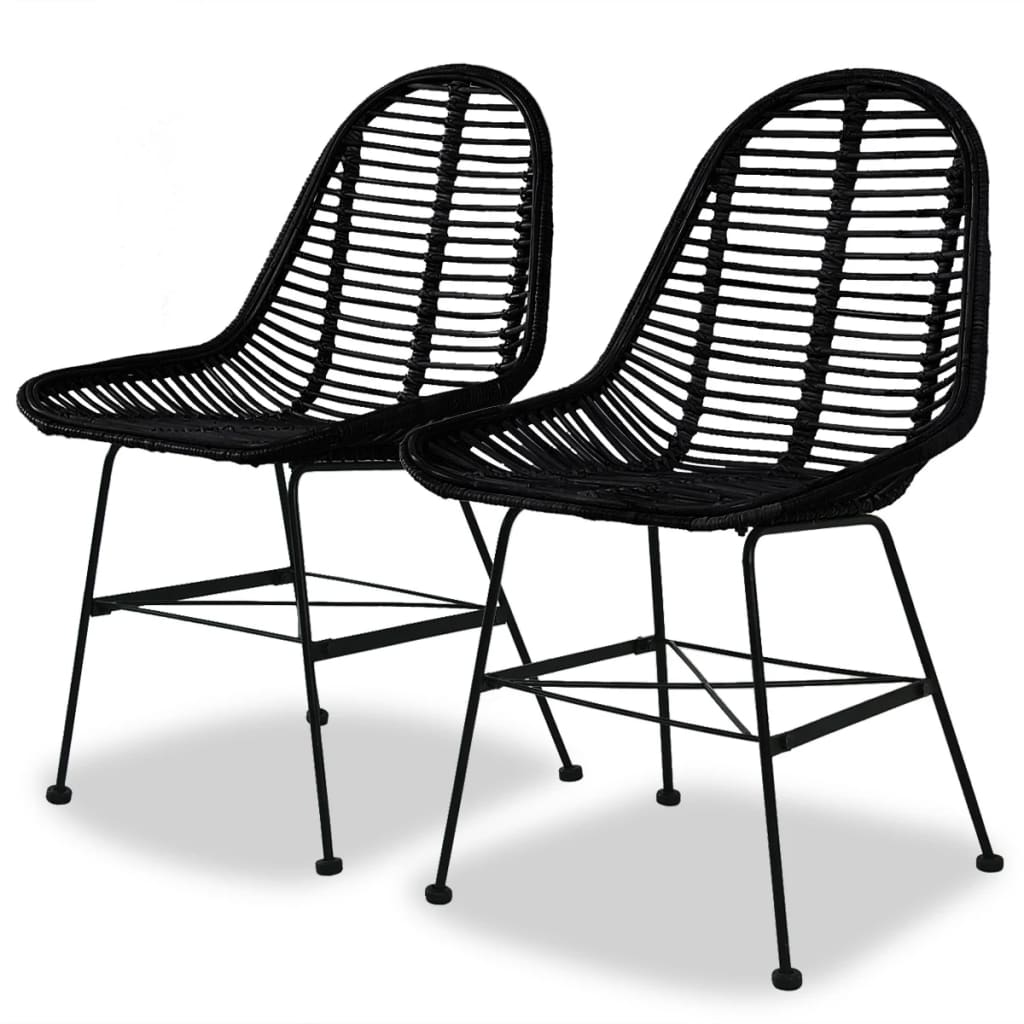 Chaises lot de 2 noir