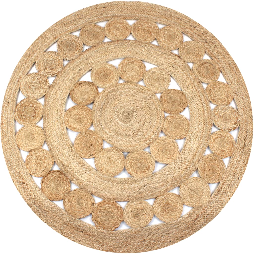 Tapis Jute design tressé rond