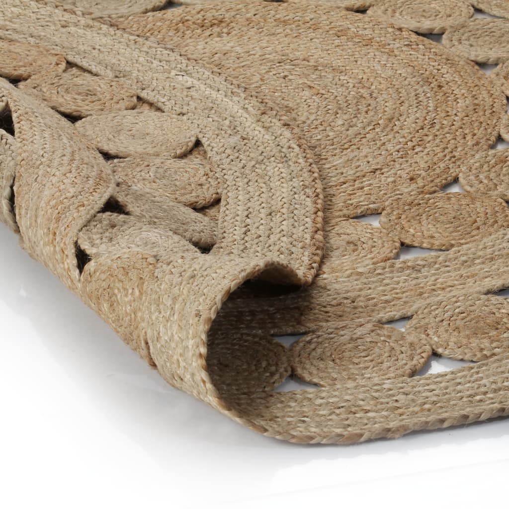 Tapis Jute design tressé rond