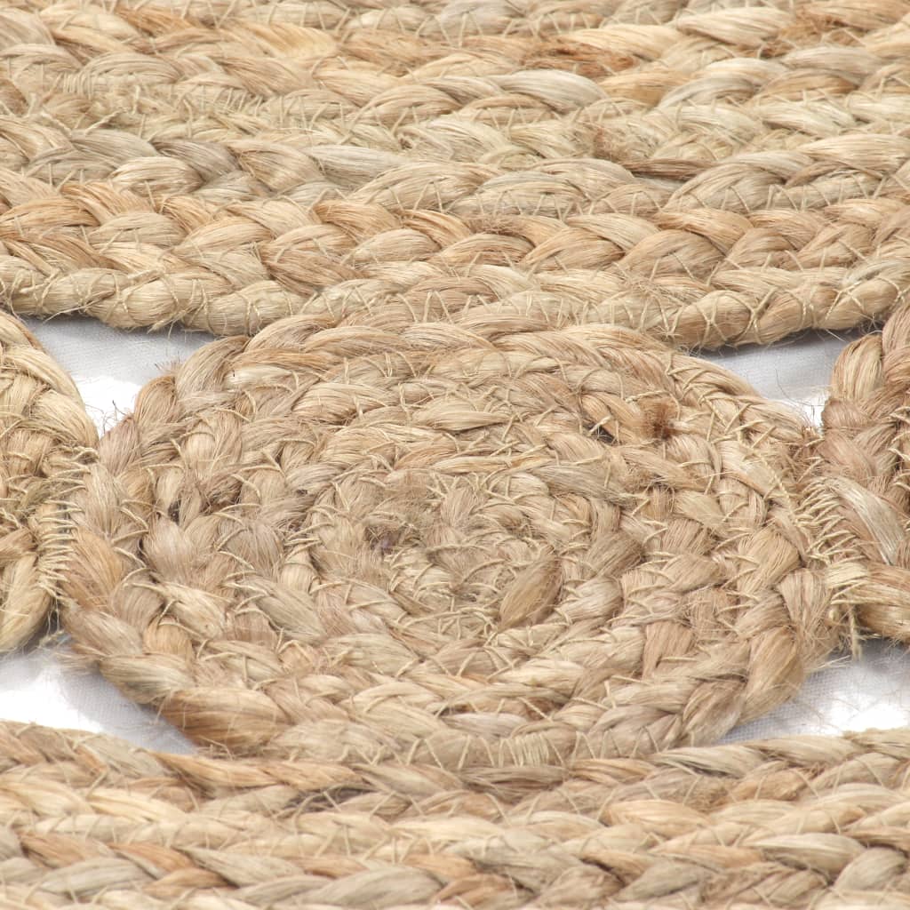 Tapis Jute design tressé rond