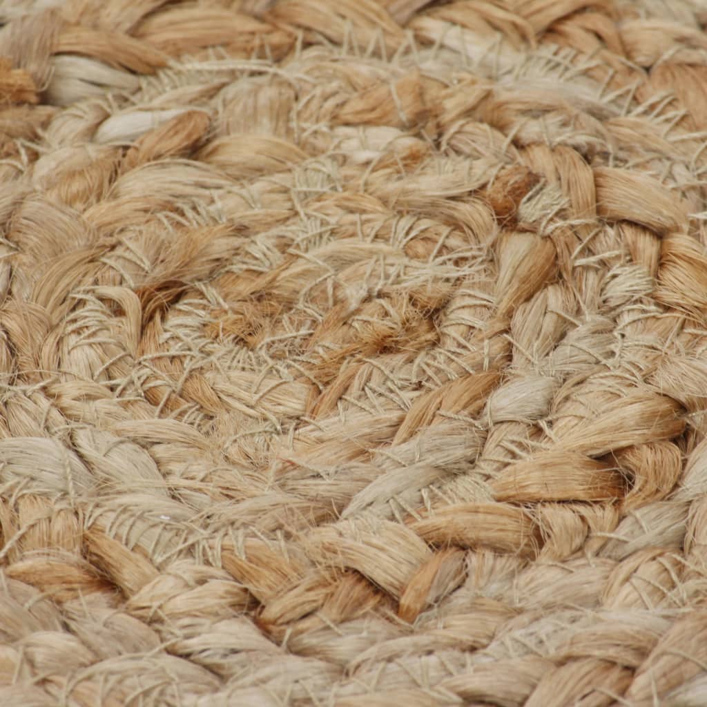 Tapis Jute design tressé rond