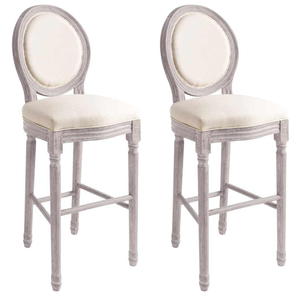 Tabourets de bar blanc lin