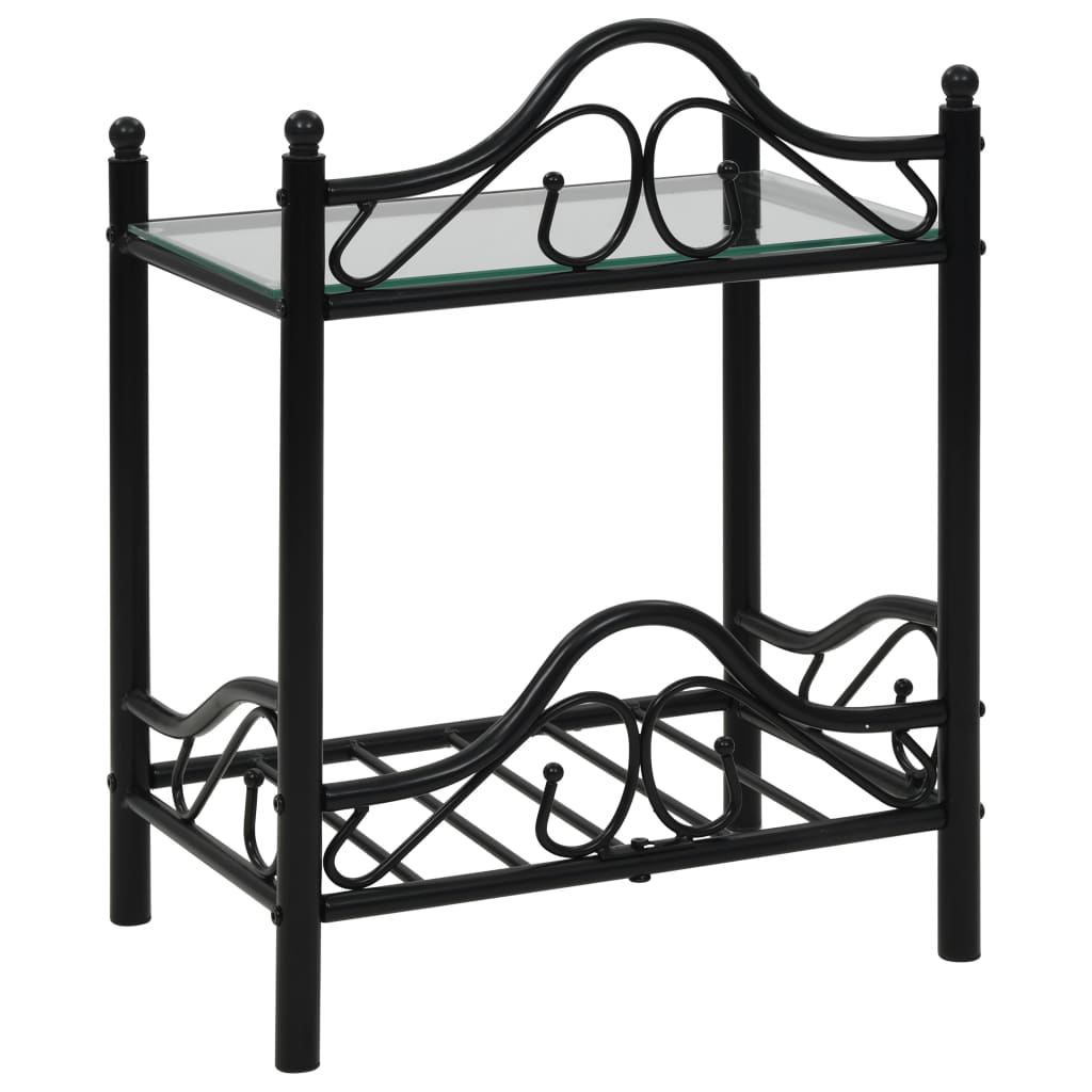 Tables de chevet 2 pcs Noir acier