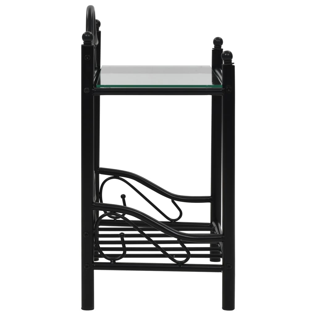 Tables de chevet 2 pcs Noir acier