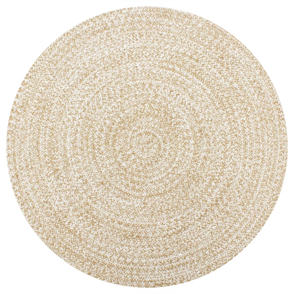 Tapis fait à la main Jute Blanc 150 cm