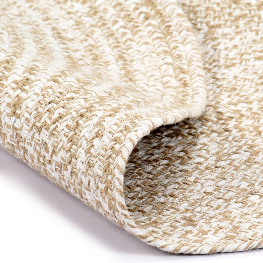 Tapis fait à la main Jute Blanc 150 cm