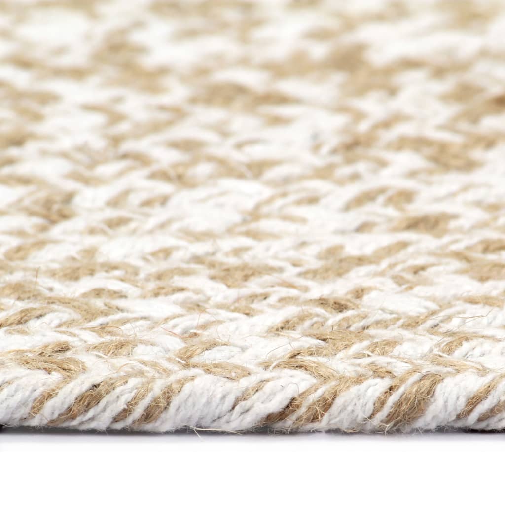 Tapis fait à la main Jute Blanc 150 cm