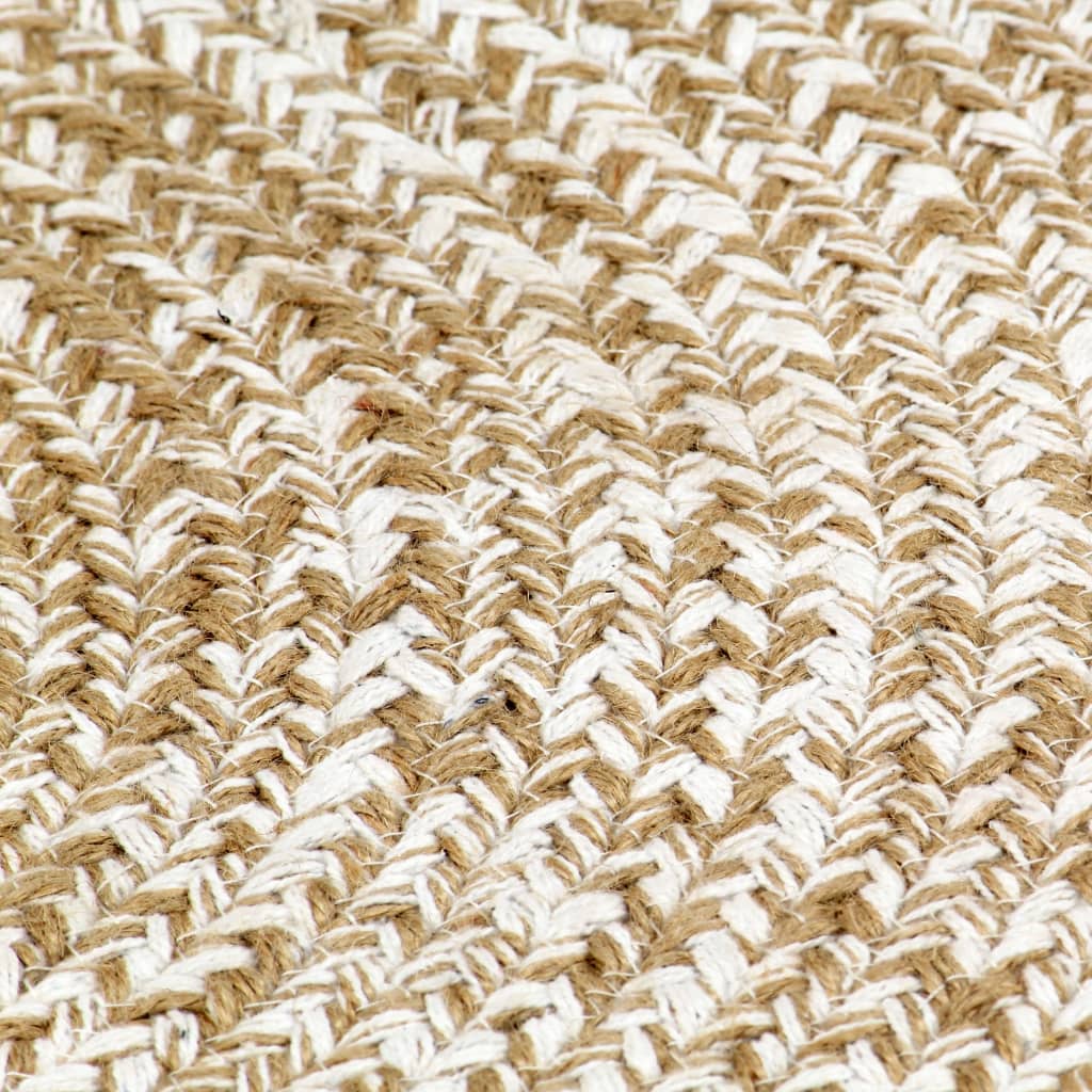 Tapis fait à la main Jute Blanc 150 cm