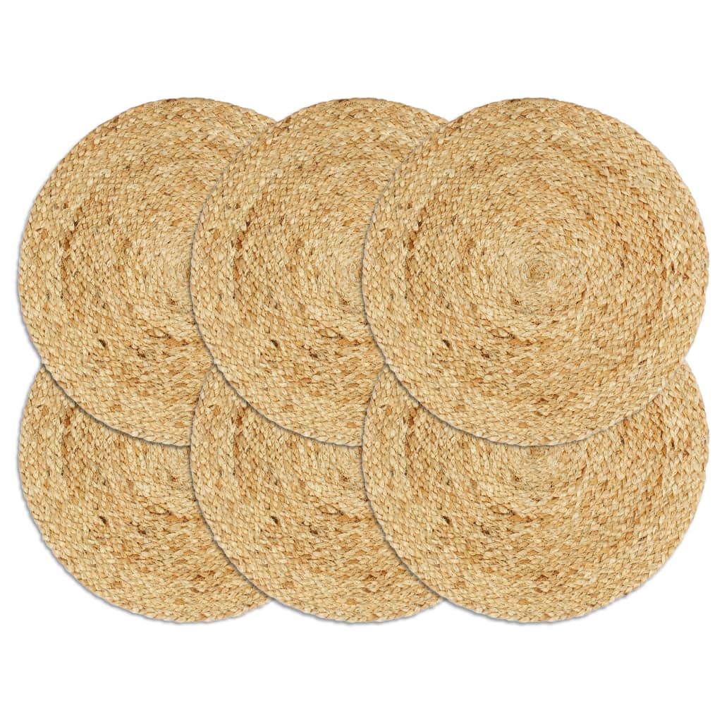 Napperons 6 pcs Rond en Jute