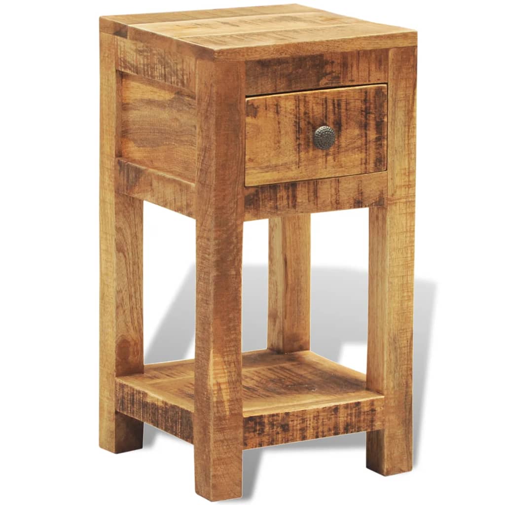 Table de chevet avec 1 tiroir Bois massif de manguier
