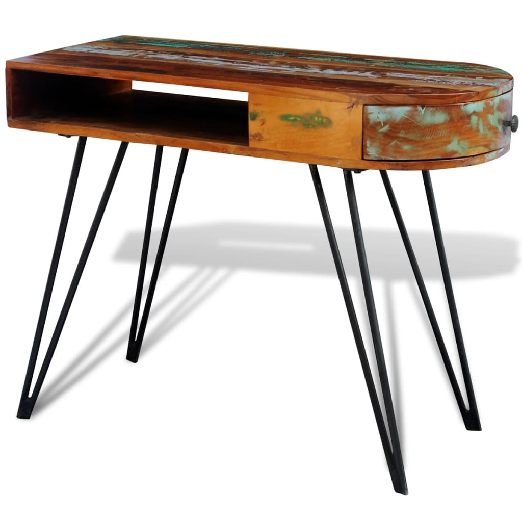 Bureau avec pieds en fer Bois