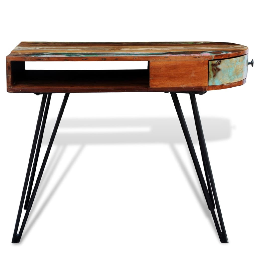 Bureau avec pieds en fer Bois
