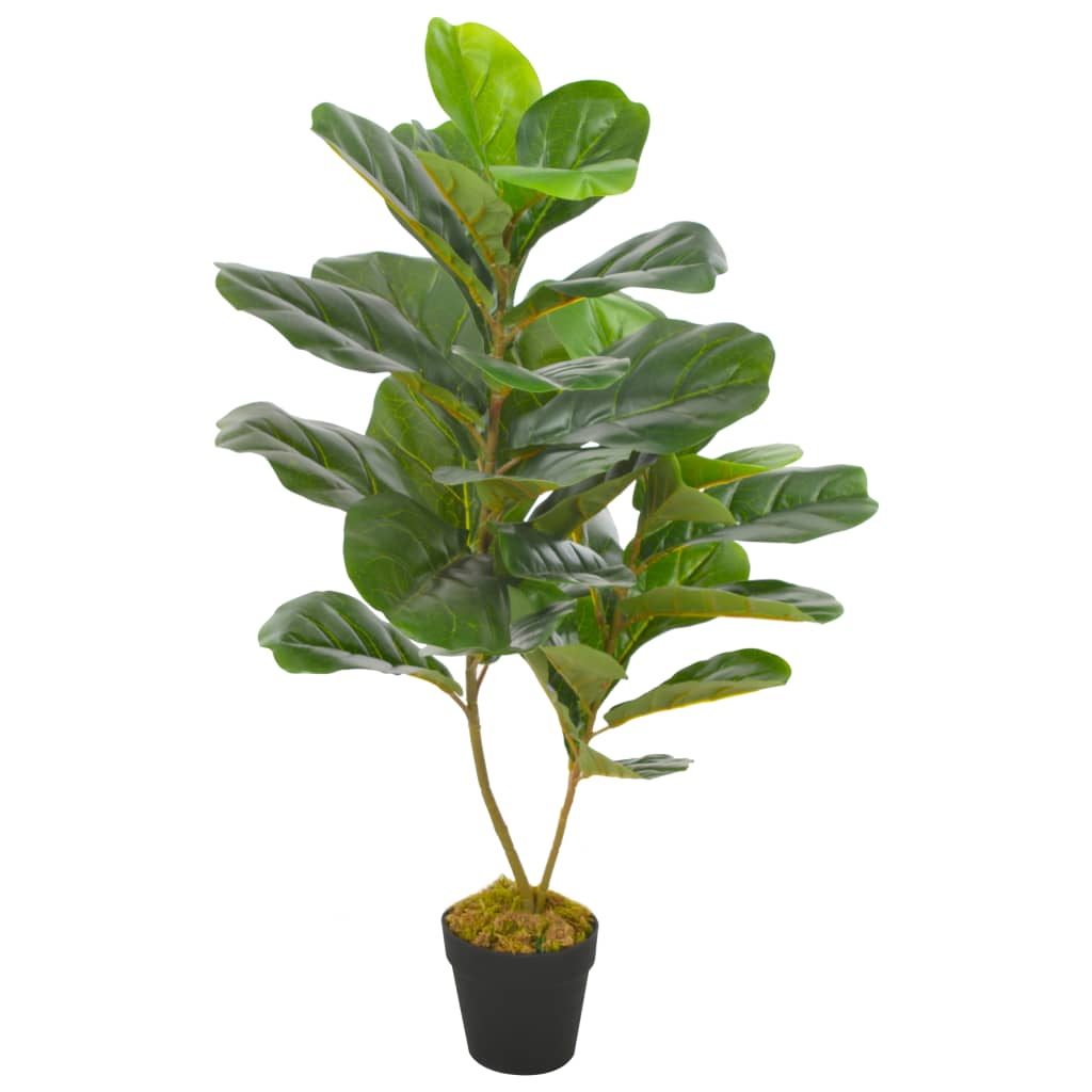 Plante artificielle avec pot Feuilles de figuier Vert 90 cm