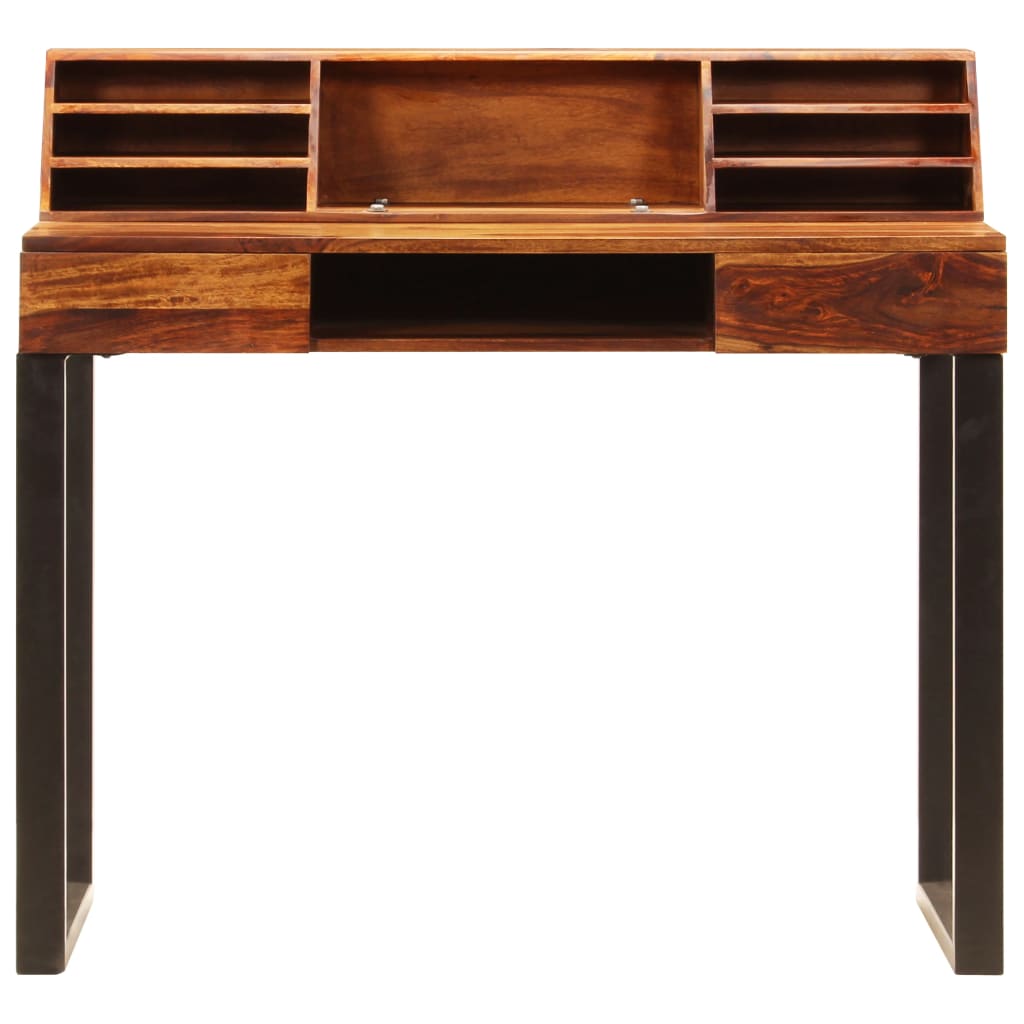 Bureau Bois solide de Sesham et acier
