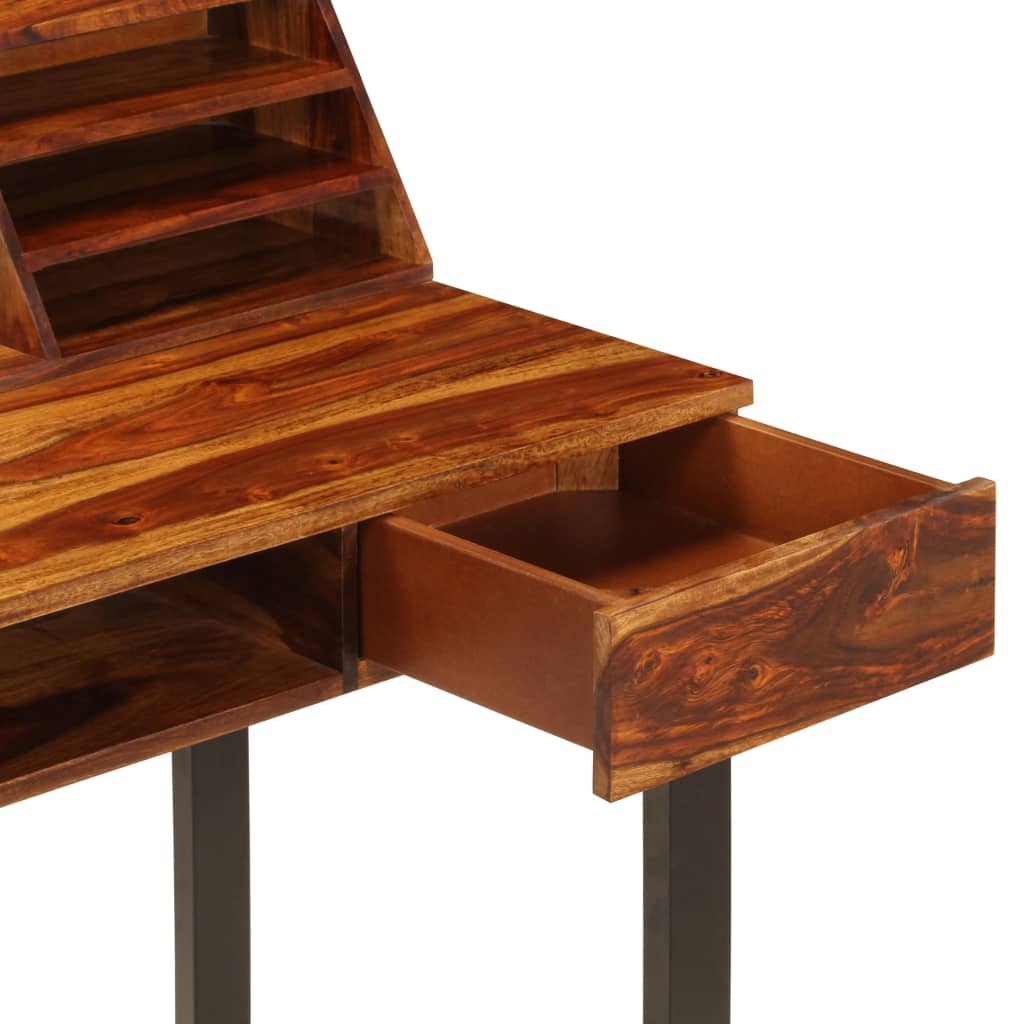 Bureau Bois solide de Sesham et acier