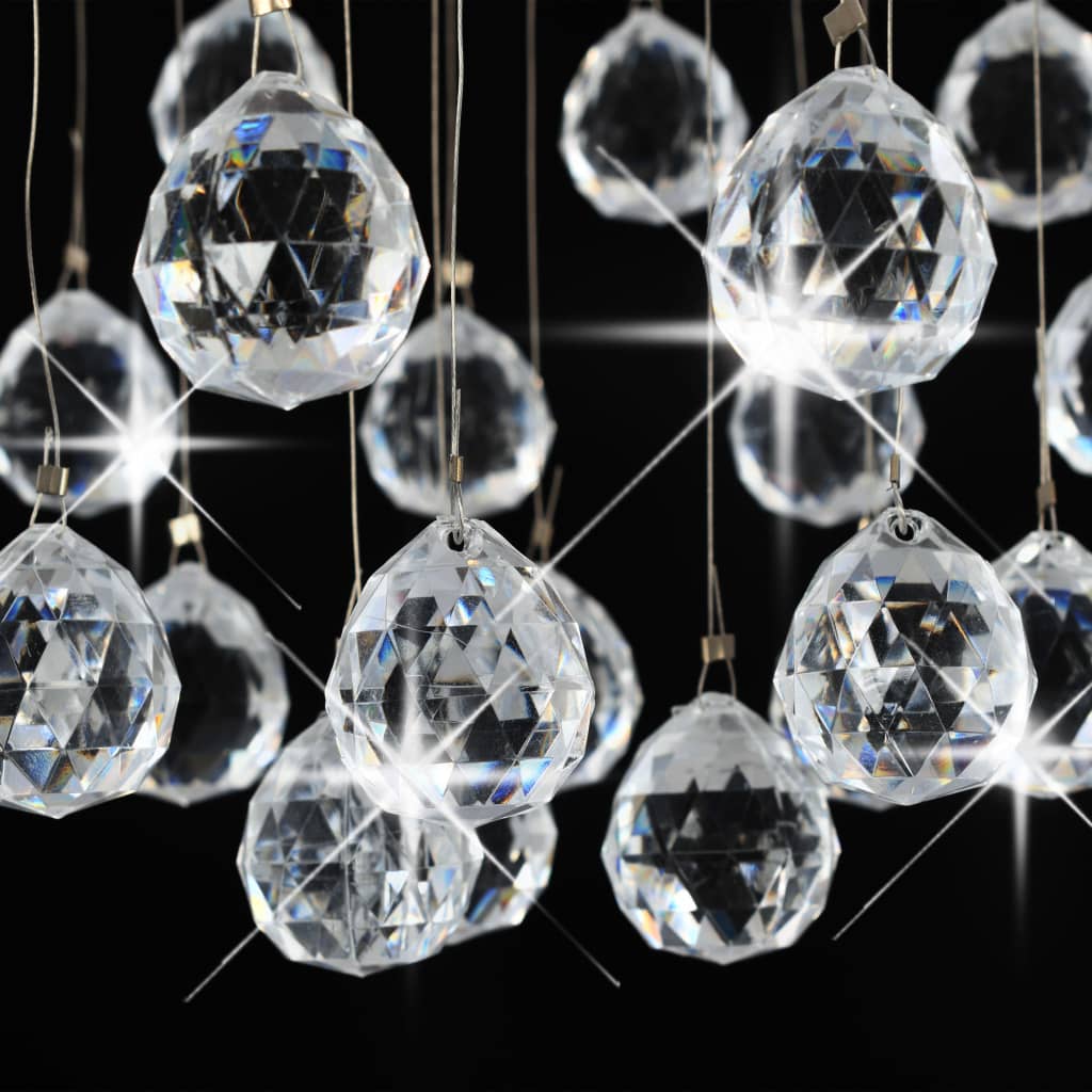 Plafonnier avec perles de cristal Argenté Sphère
