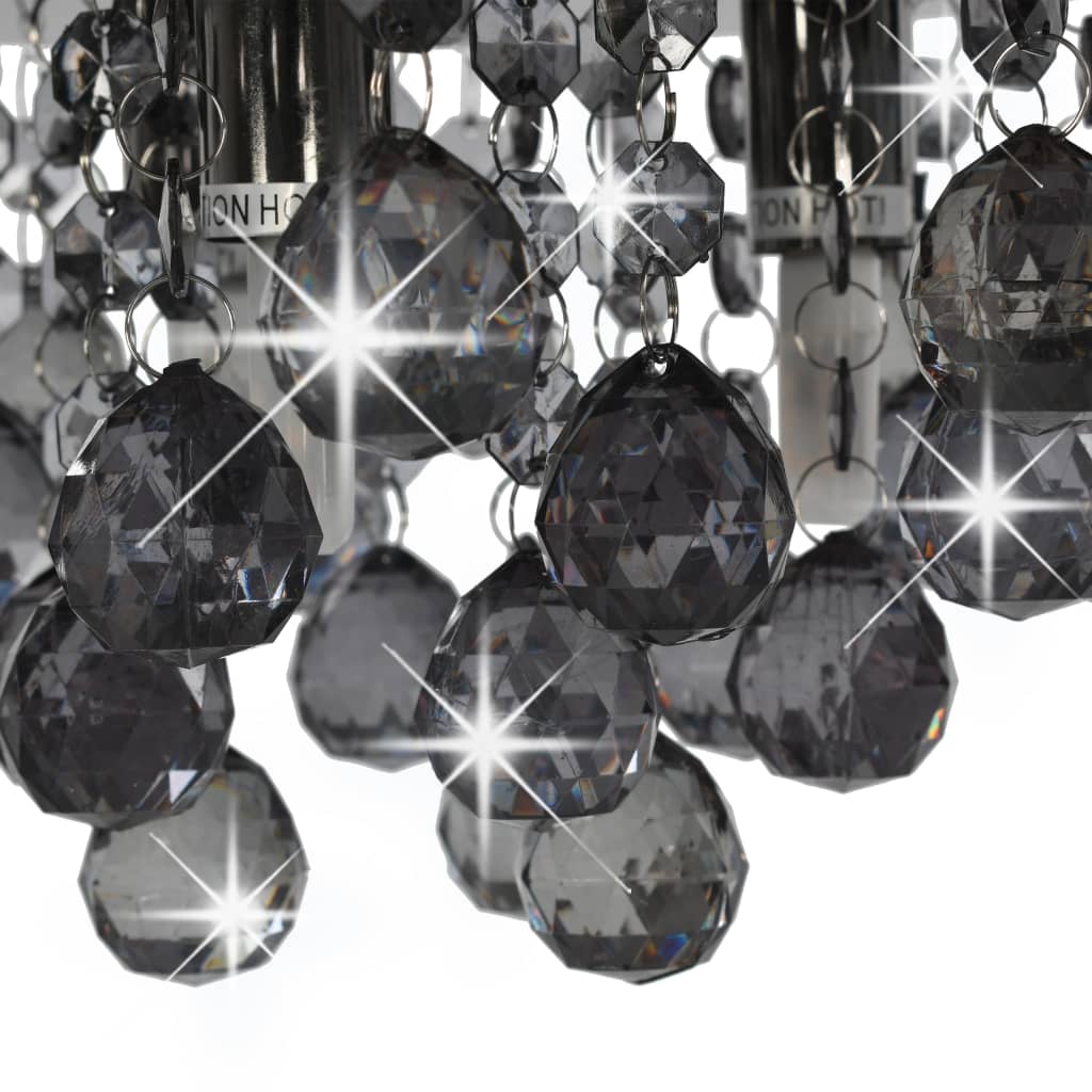Plafonnier avec perles fumées Noir