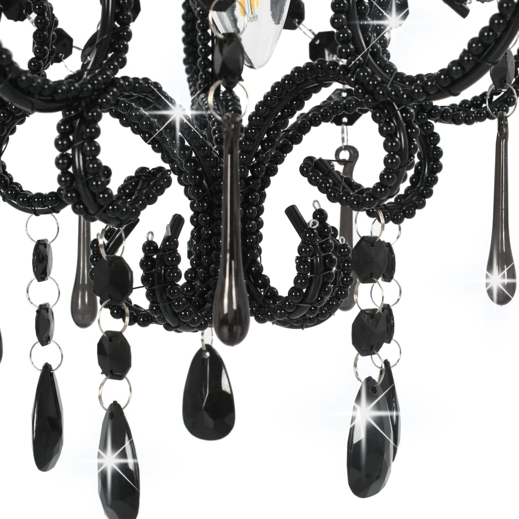 Plafonnier avec perles Noir