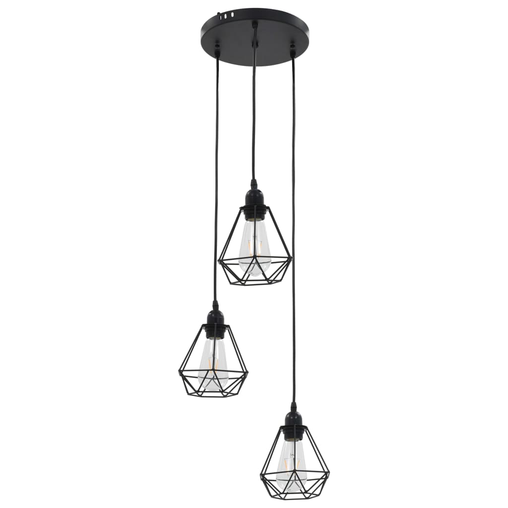 Plafonnier avec design de diamant Noir