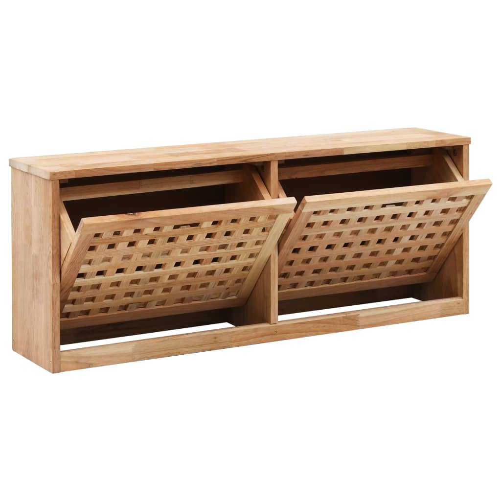 Banc de rangement de chaussures en bois massif