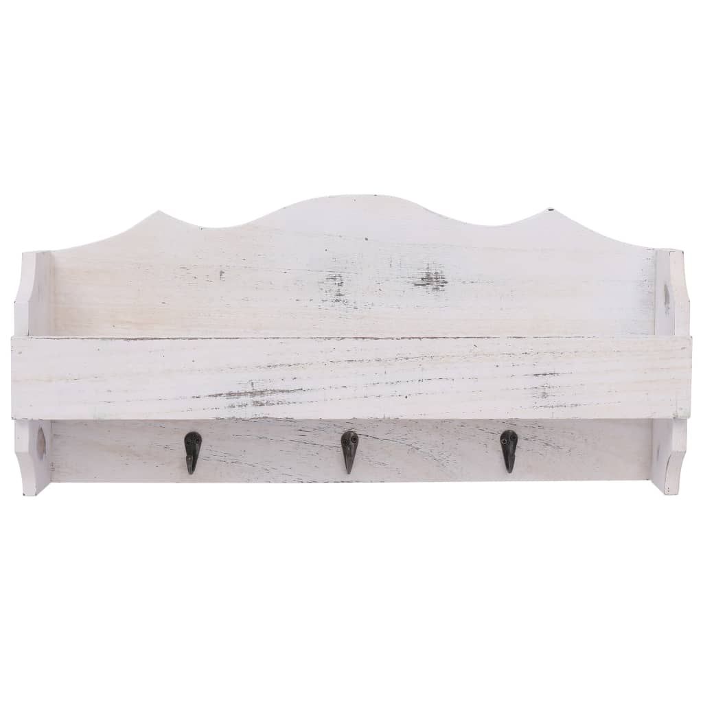 Porte-manteau mural en bois blanc
