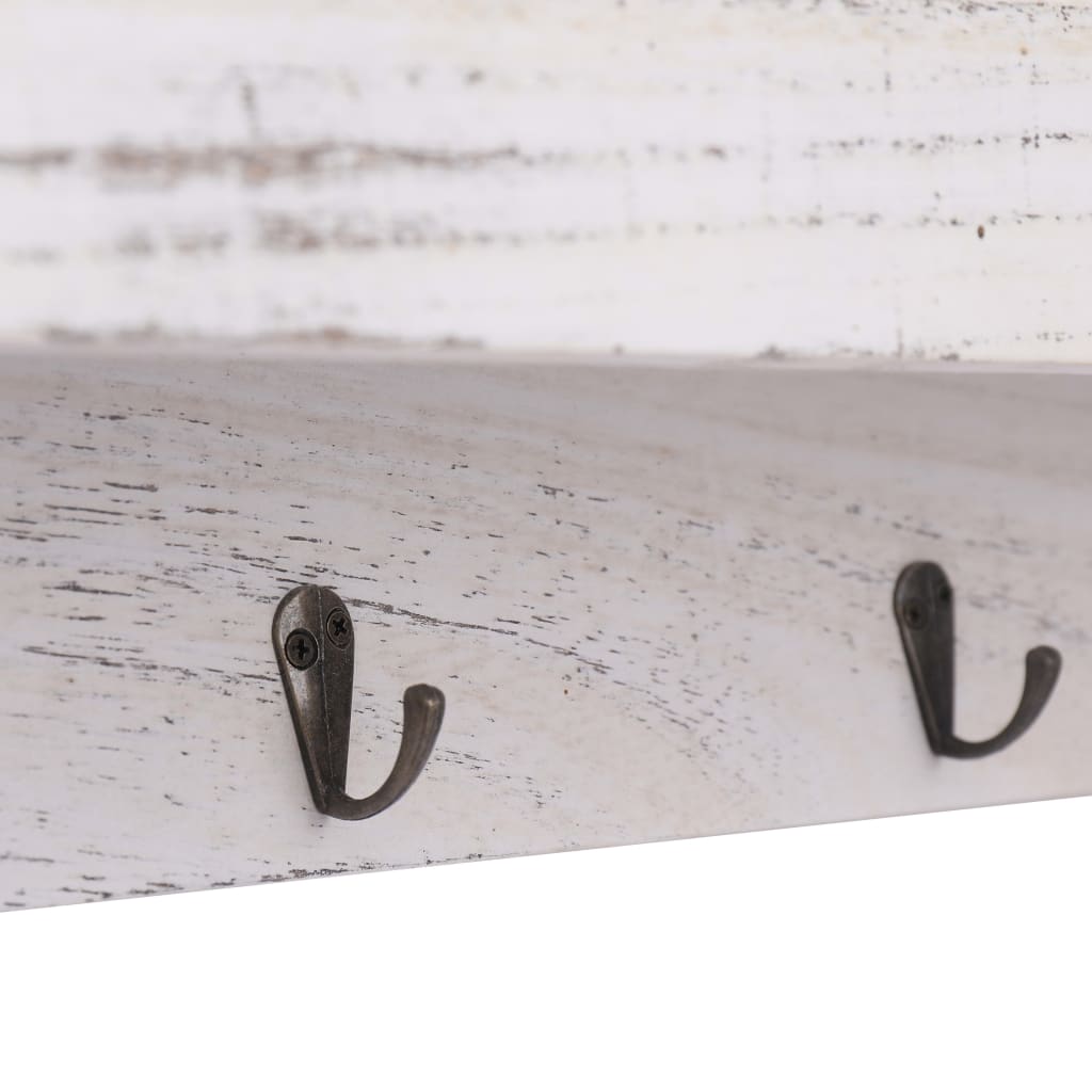 Porte-manteau mural en bois blanc