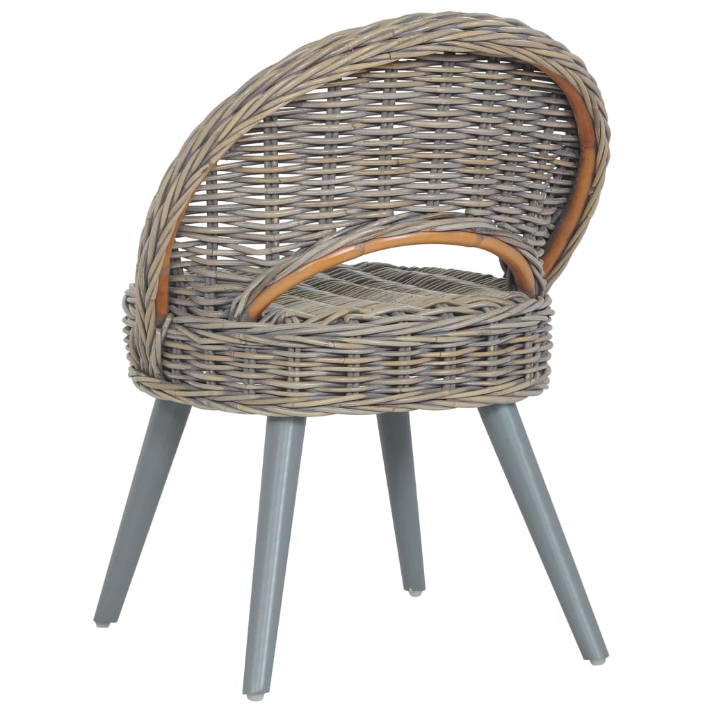 Chaise rotin kubu gris
