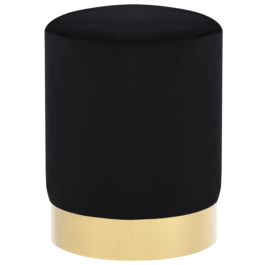 Pouf Noir et doré Velours