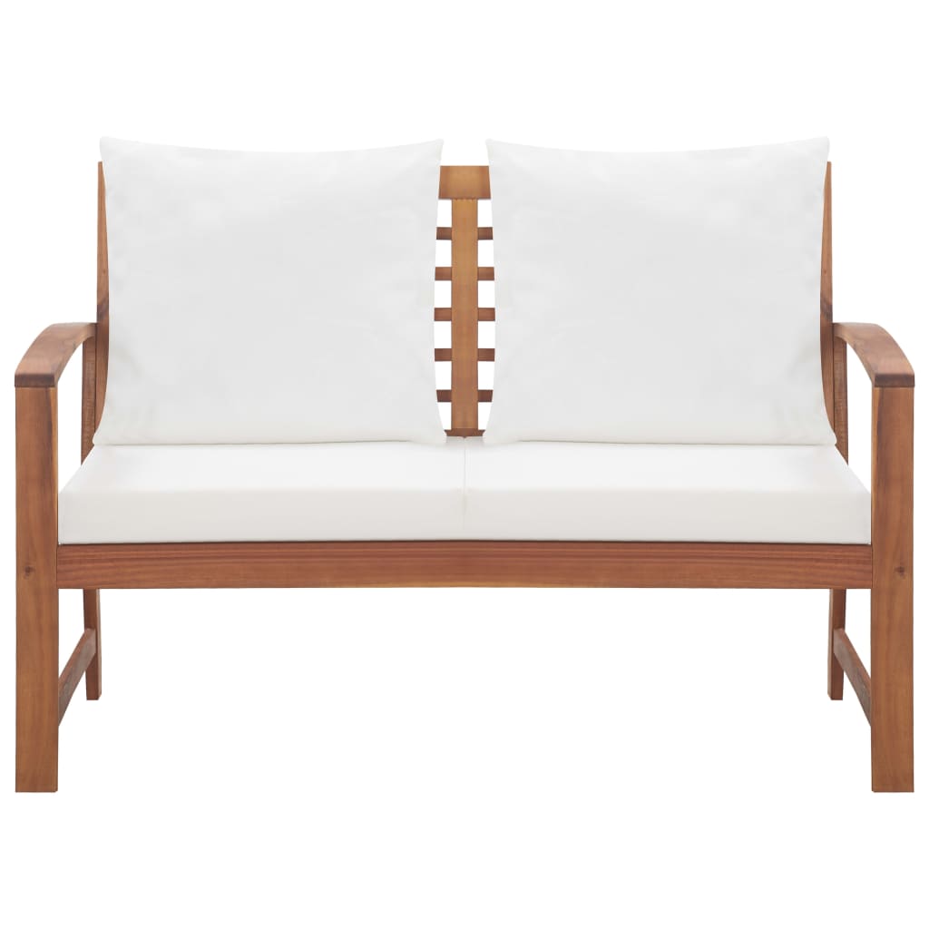 Salon de jardin avec coussins 4 pcs Bois d'acacia solide