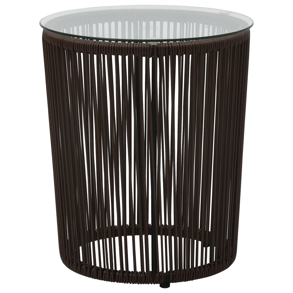 Ensemble de bistro 3 pcs avec coussins Rotin Marron