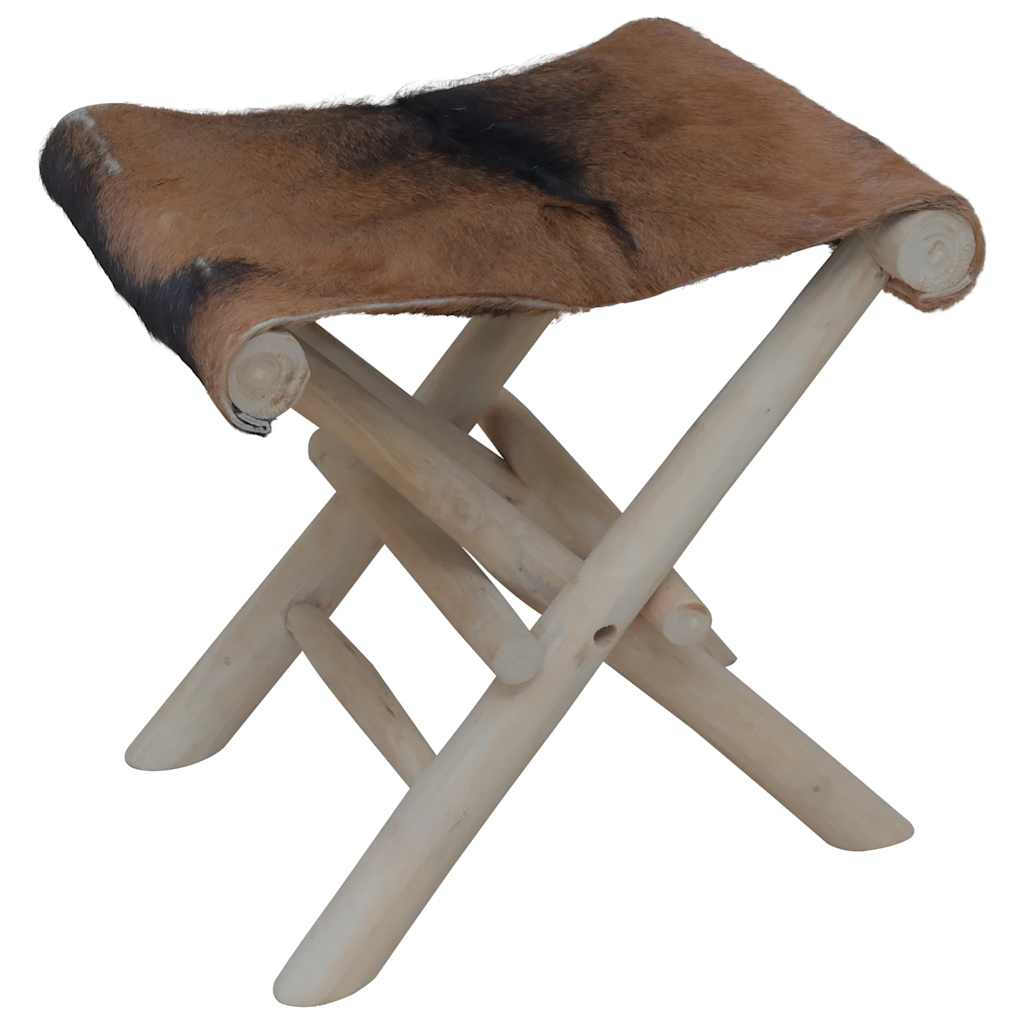 Tabouret pliable Cuir véritable