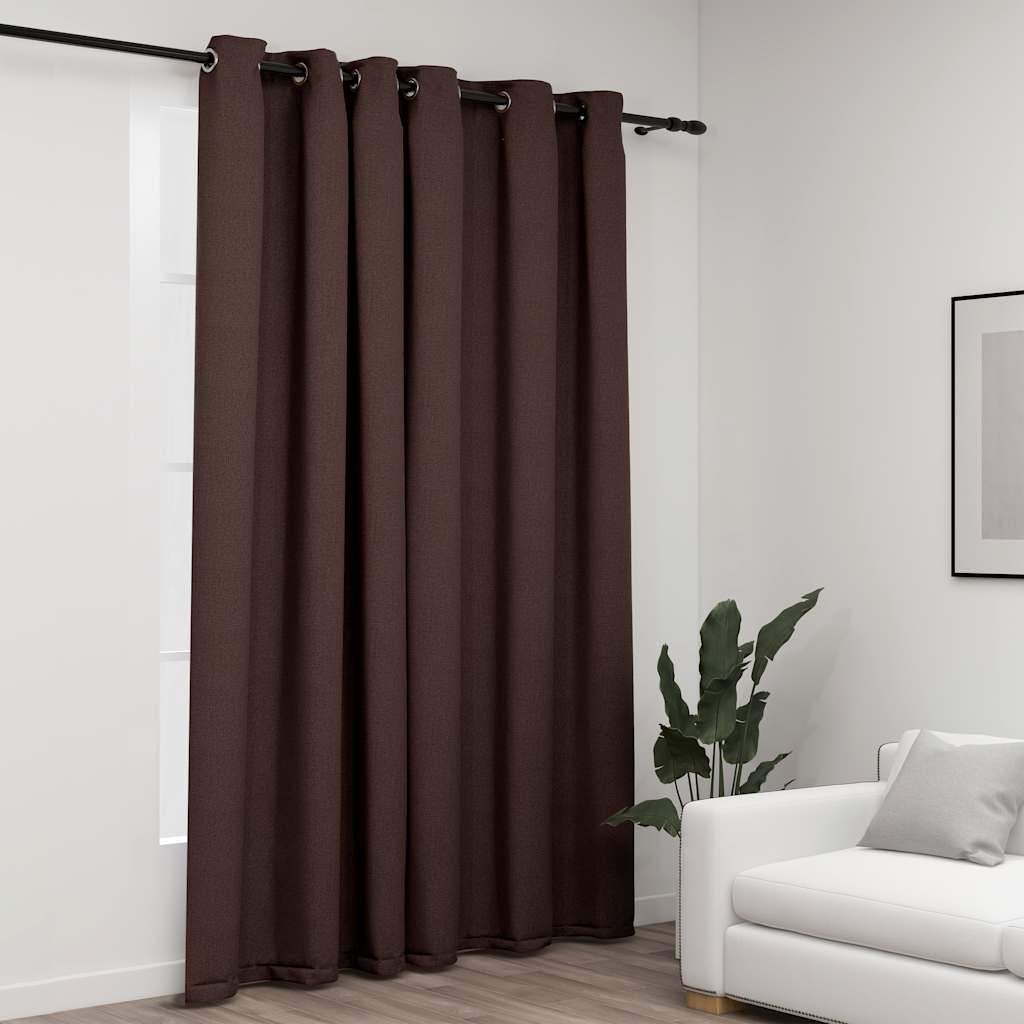 Rideau occultant Aspect de lin Taupe