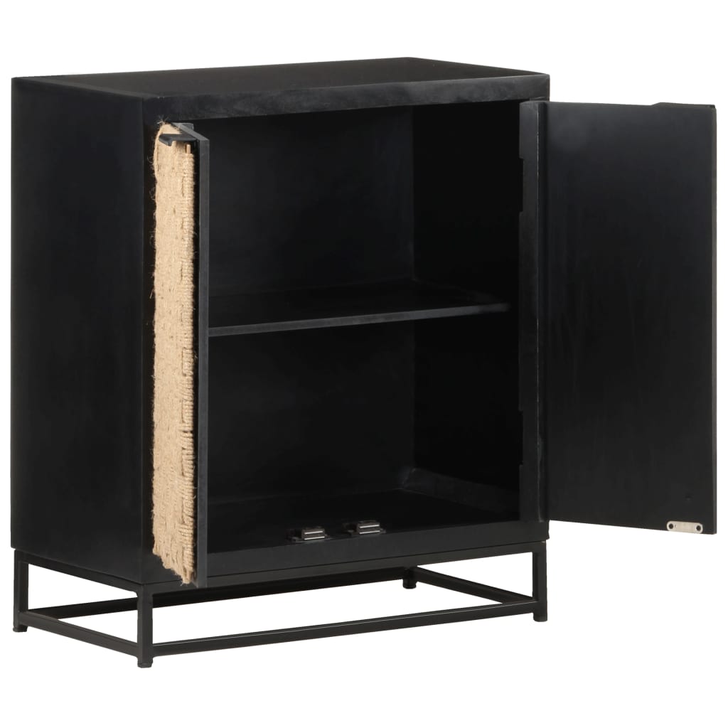 Buffet noir en bois de manguier bet jute