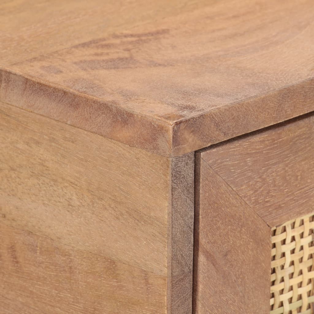 Console Bois de manguier et rotin
