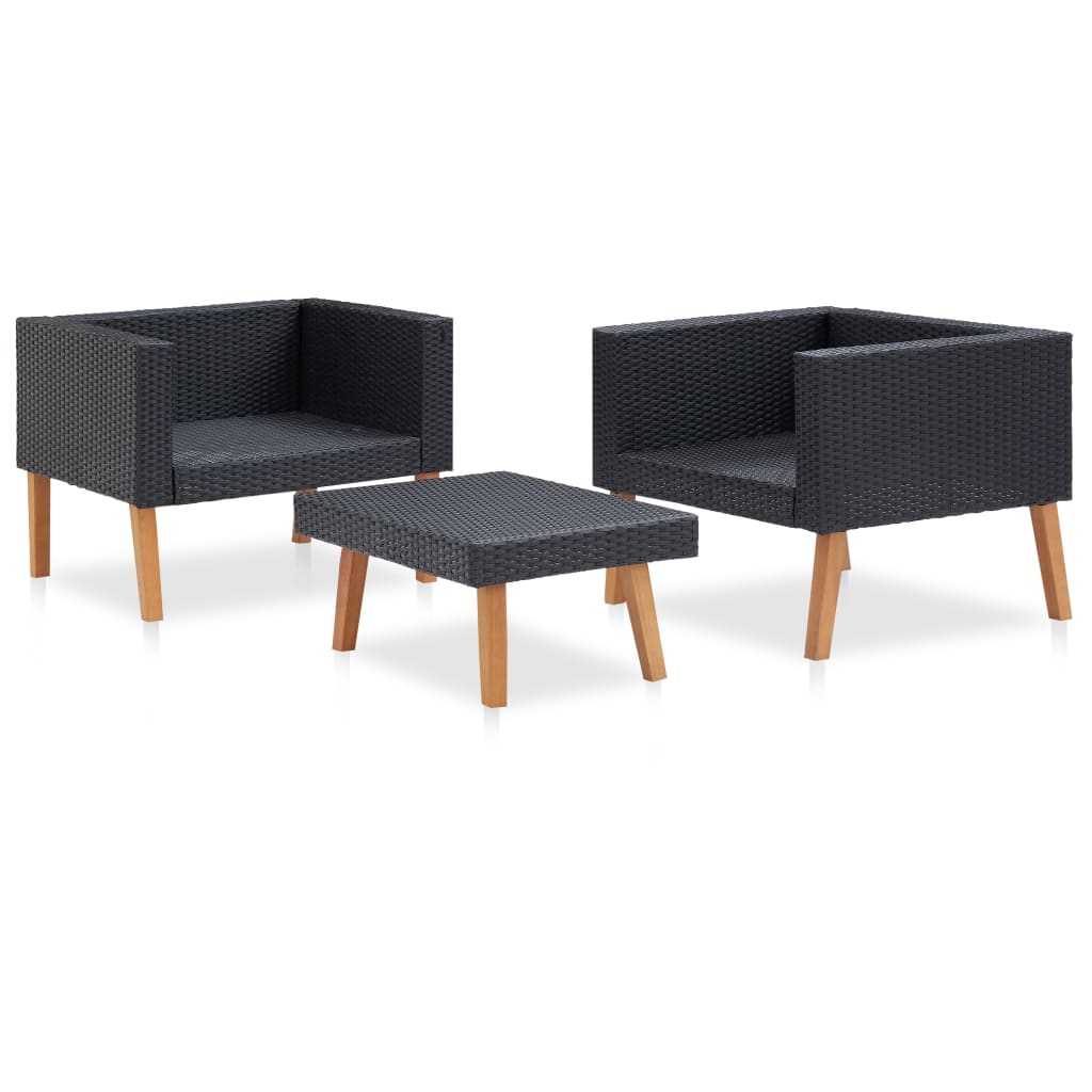 Ensemble 3 pcs tressée Noir