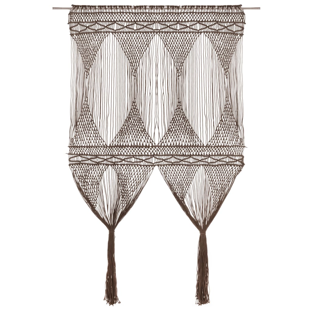 Rideau en macramé Taupe