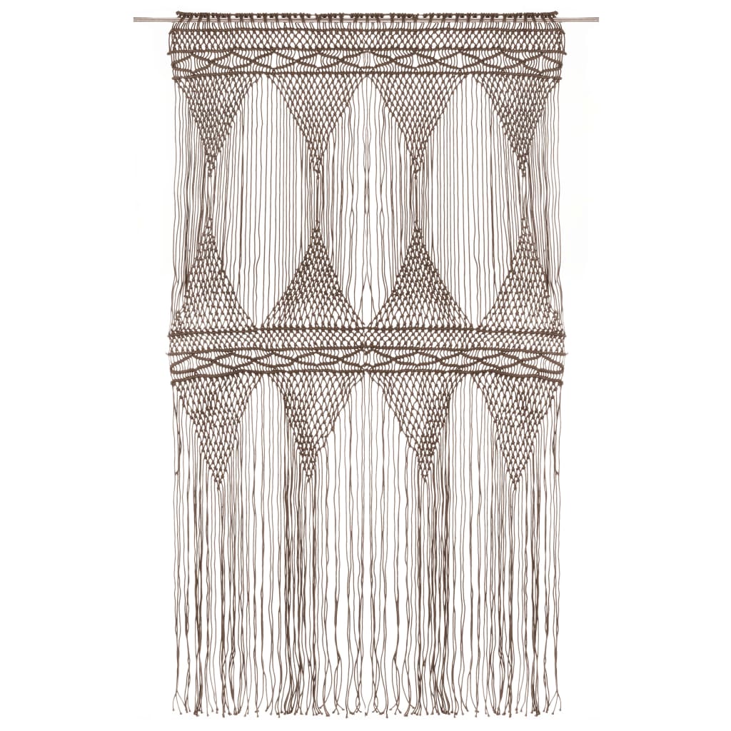 Rideau en macramé Taupe