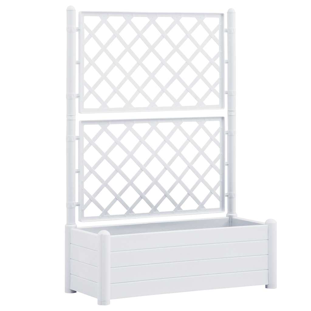 Jardinière avec treillis Blanc