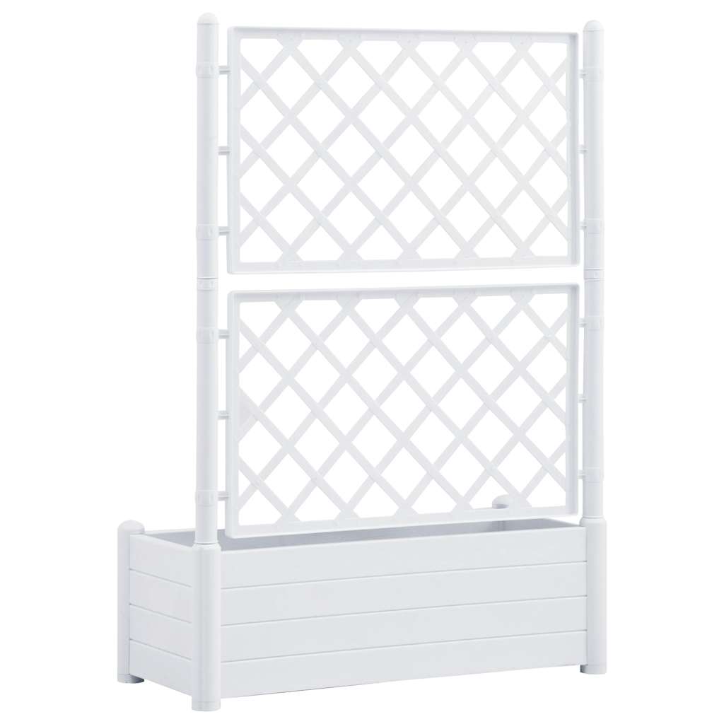 Jardinière avec treillis Blanc
