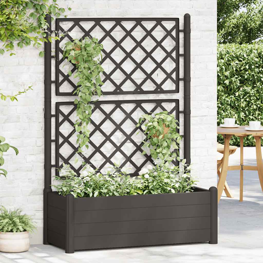 Jardinière avec treillis Anthracite