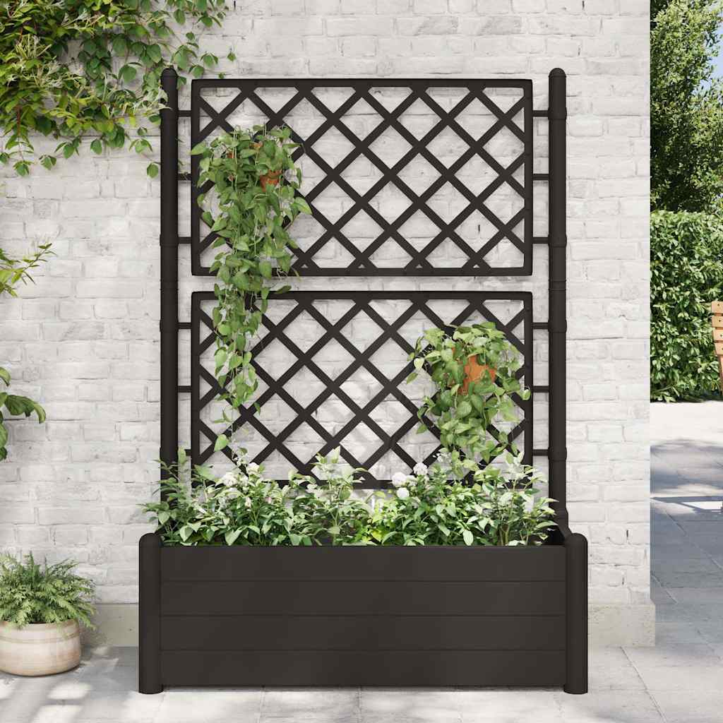 Jardinière avec treillis Anthracite