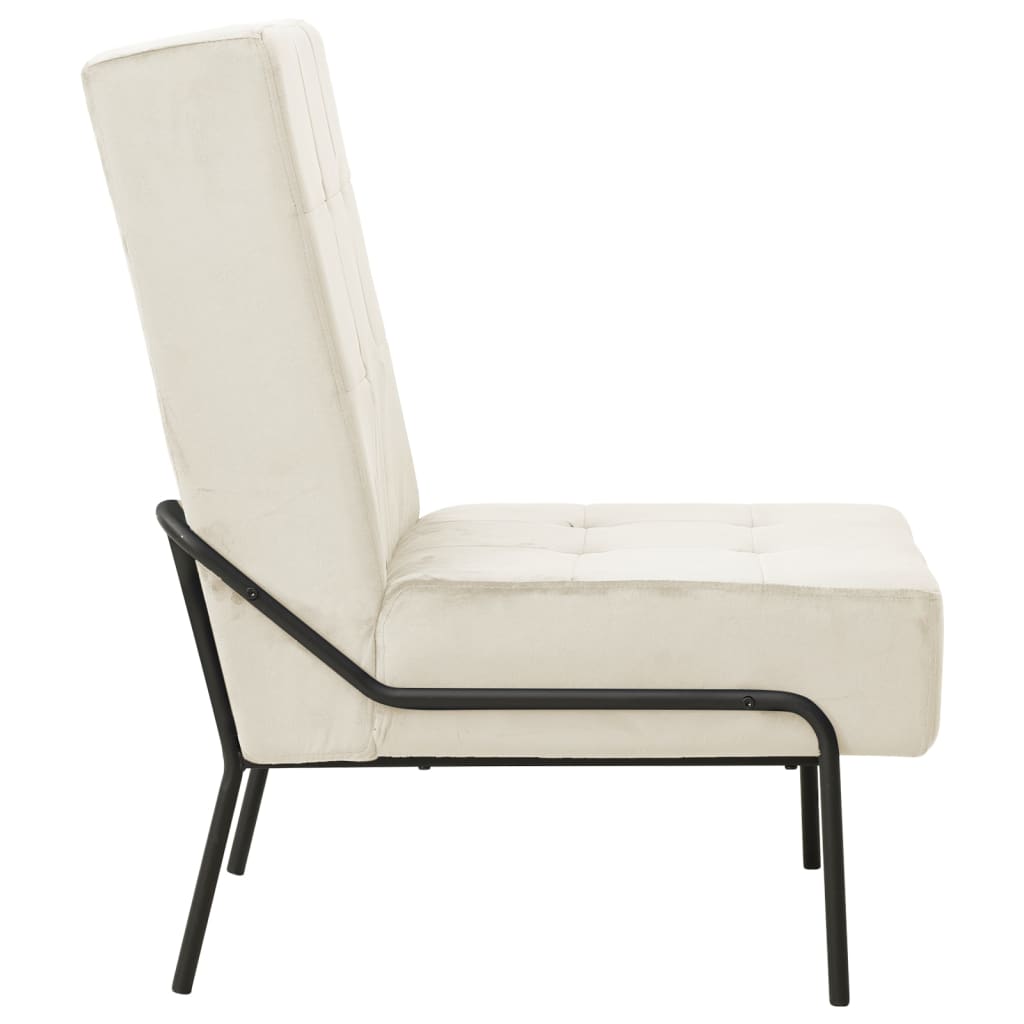Fauteuil Blanc crème Velours