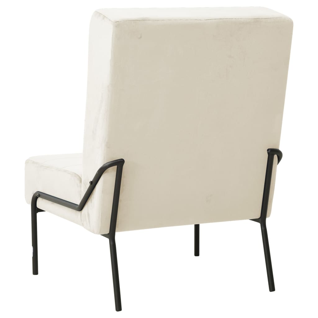 Fauteuil Blanc crème Velours