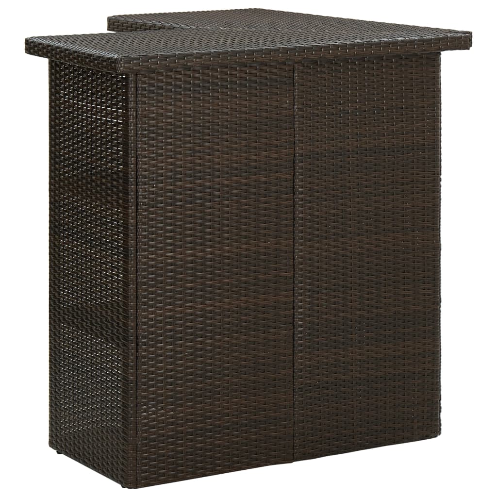 Ensemble de bar 4 pcs Résine tressée Marron